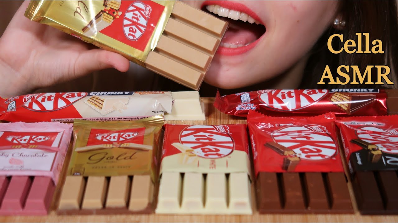 ASMR KITKAT CHOCOLATE PARTY 킷캣 초콜릿 리얼사운드 먹방 DESSERT MUKBANG | EATING SOUNDS