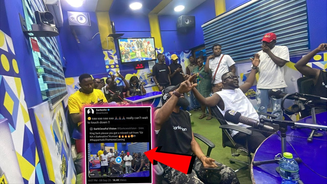 Sarkodie's passionate reaction during Sarknation Kumasi radio interview with DJ KA