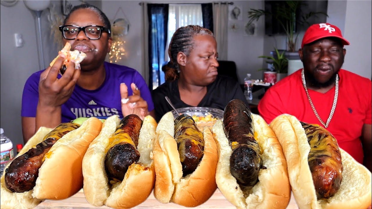 BBQ BROILED PORK SAUSAGES MUKBANG EATING SHOW!
