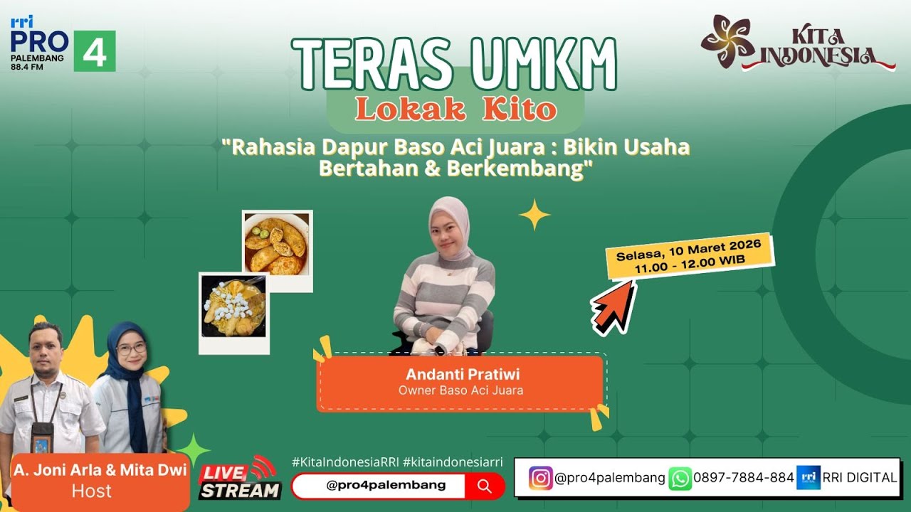 TERAS UMKM (LOKAK KITO)  -  RRI PALEMBANG, 10 MARET 2026