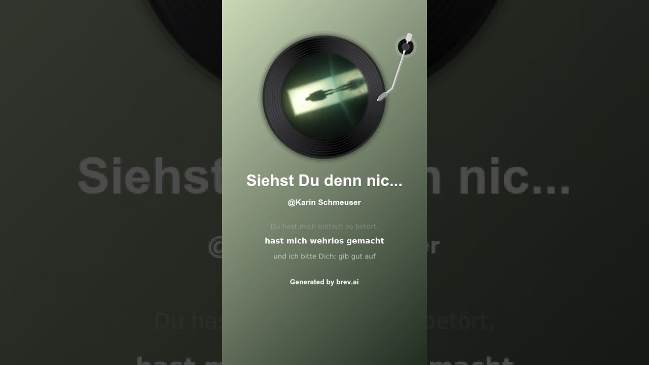Siehst Du denn nicht, dass ich Dich vermiss?