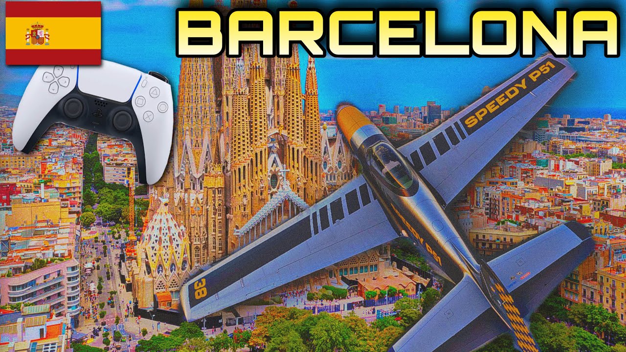 🇪🇸 Barcelona Night Flyover 🌃✈️ P-51D Mustang