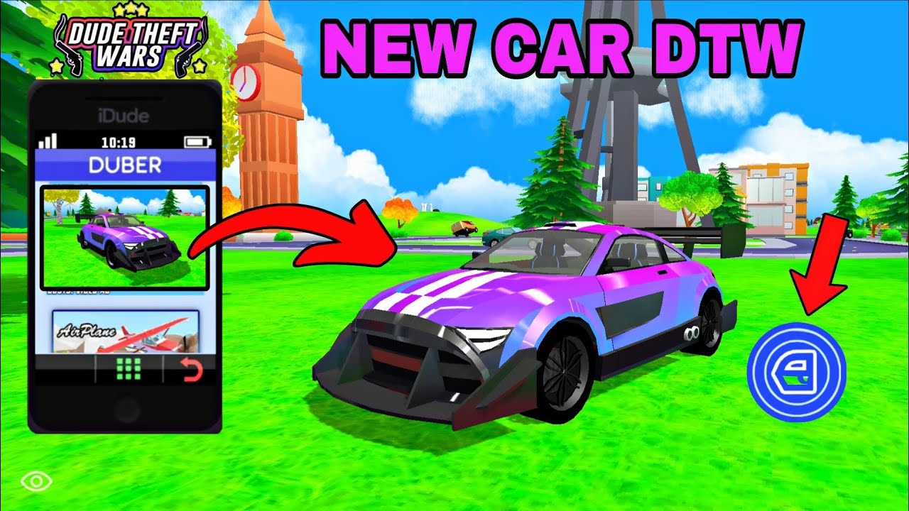 HOW TO GET NEW CAR IN DUDE WHEFT WARS...DTW...😍