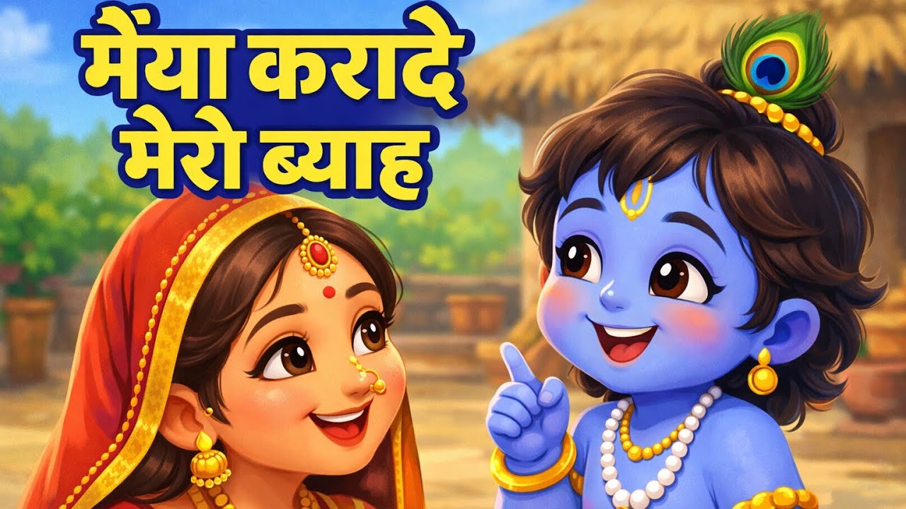 मैया करादे मेरो ब्याह 😄 | Krishna Bhajan for Kids | Hindi Rhymes