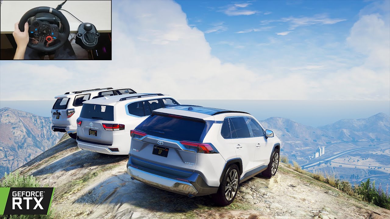 GTA 5 - TOYOTA CARS OFFROAD CONVOY - Steering Wheel Gameplay