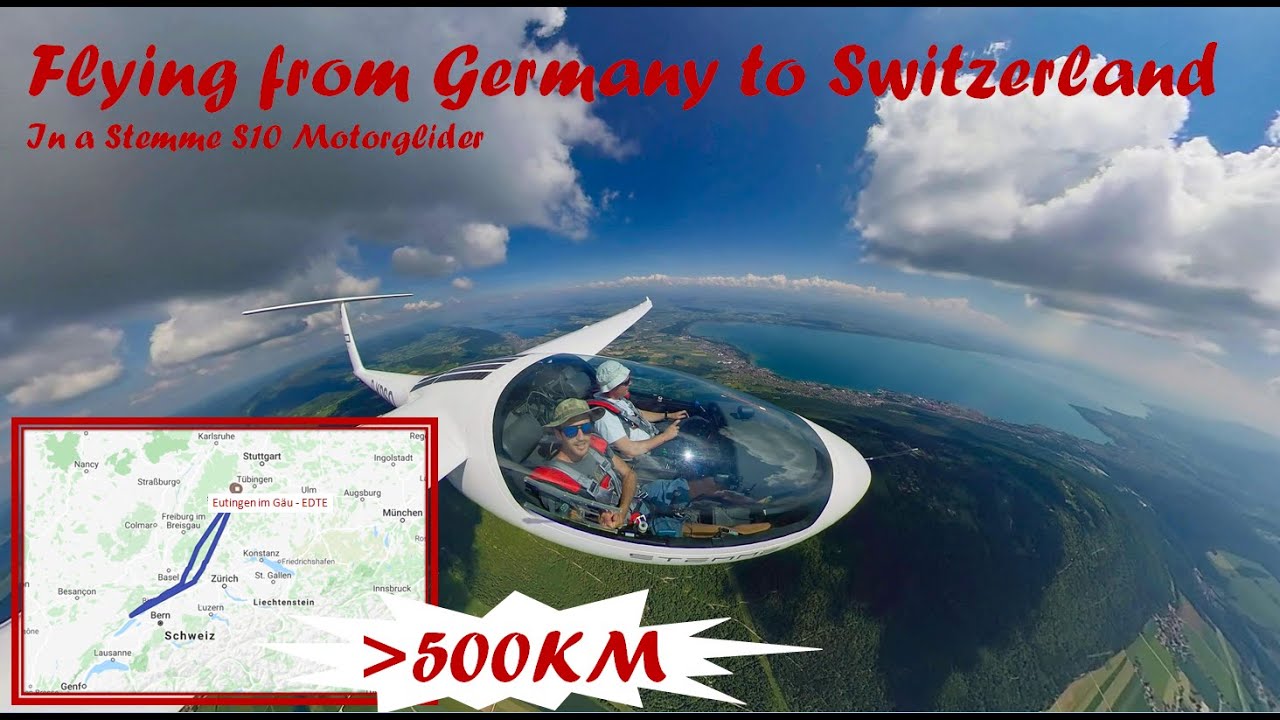 Glider flight from Germany to Switzerland & Back