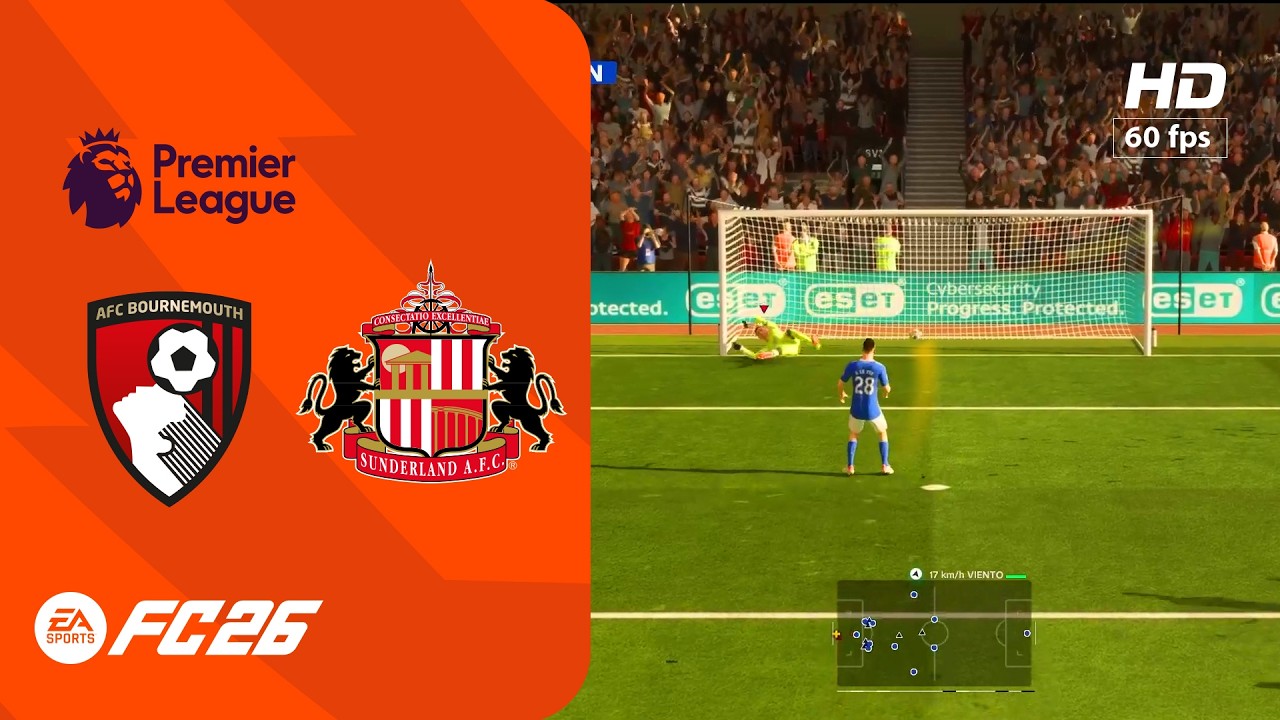 Bournemouth vs Sunderland - Premiere League | PC [HD60] FC 26 - Full Match