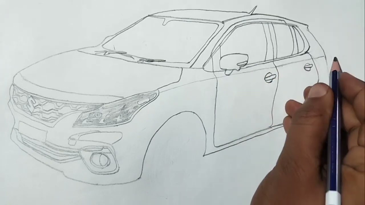 how to draw maruti suzuki Baleno 2022 step by step