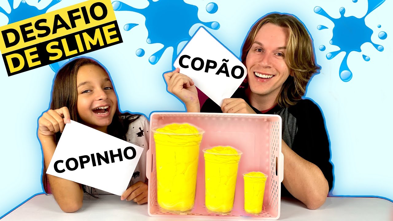 COPO COPINHO OU COPÃO FAZENDO SLIME | TIO LUCAS E LAILA