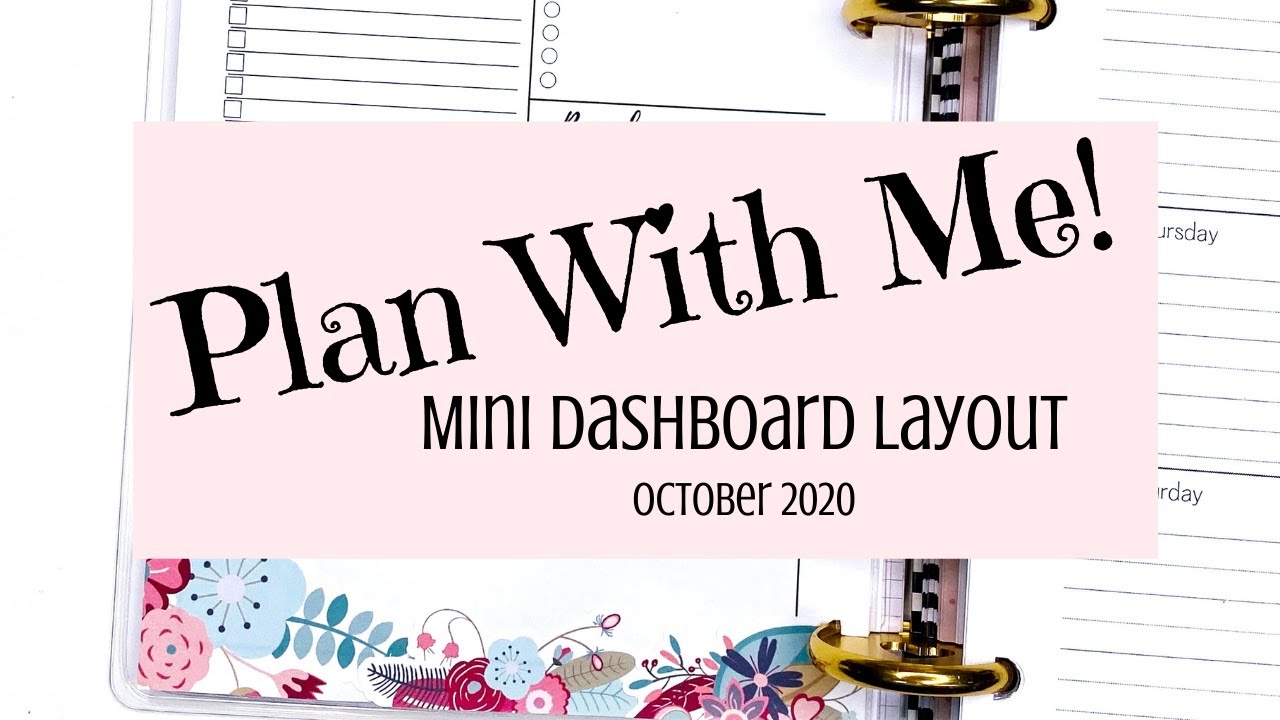 Mini Dashboard Layout | Plan With Me! | October 12-18, 2020