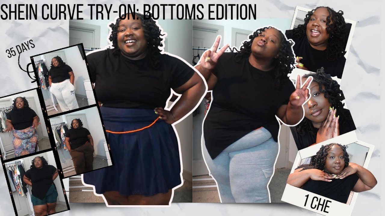 SHEIN Curve Try On Haul | Plus Size Bottoms Edition | 35 Days 1 Che - Day 17