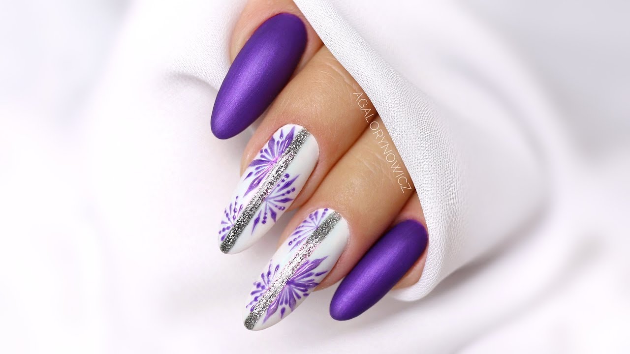 Zimowe zdobienia paznokci - śnieżynki ❄️❄️ Snowflake nail art ❄️❄️