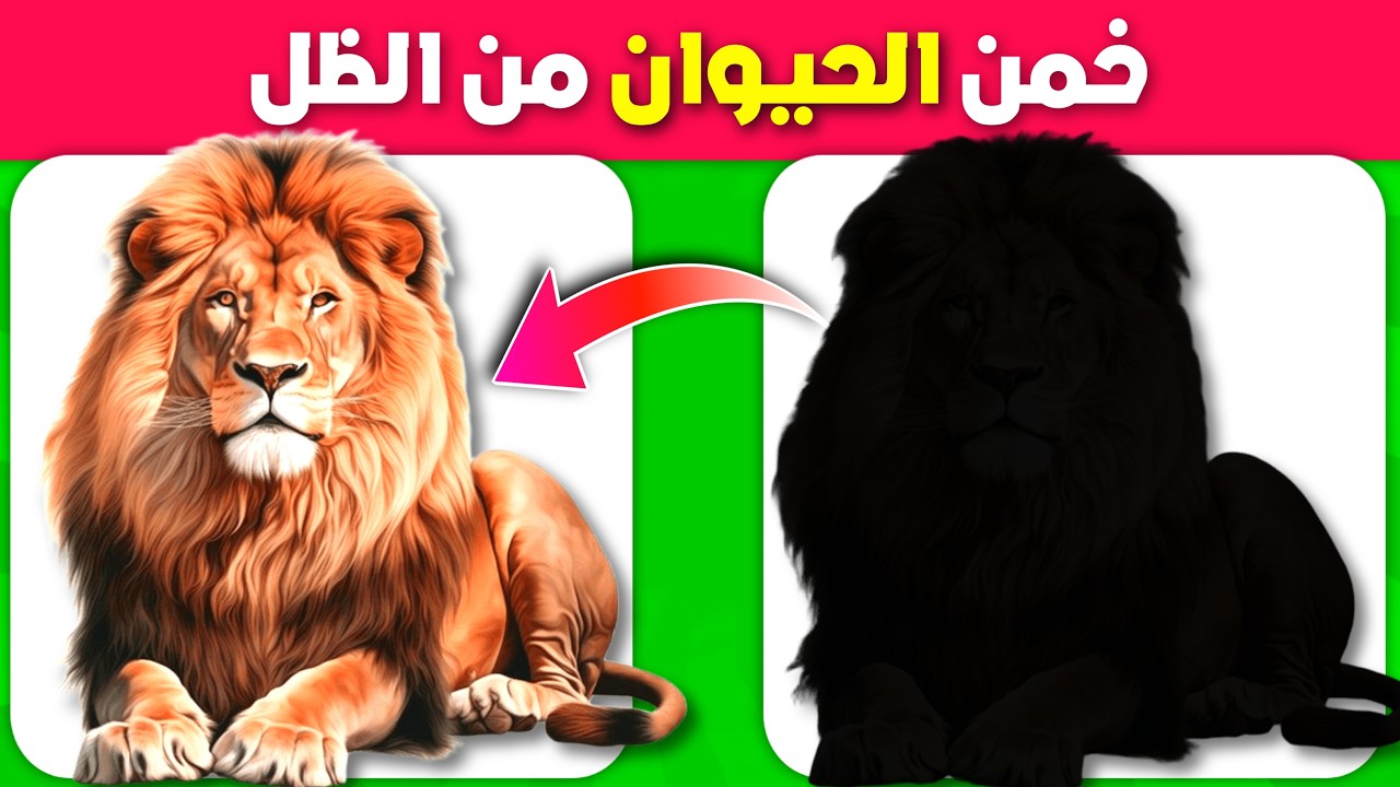 ألغاز خمن اسم الحيوان من ظله 🤔 حيوانات وطيور 🧩 الغاز للاذكياء