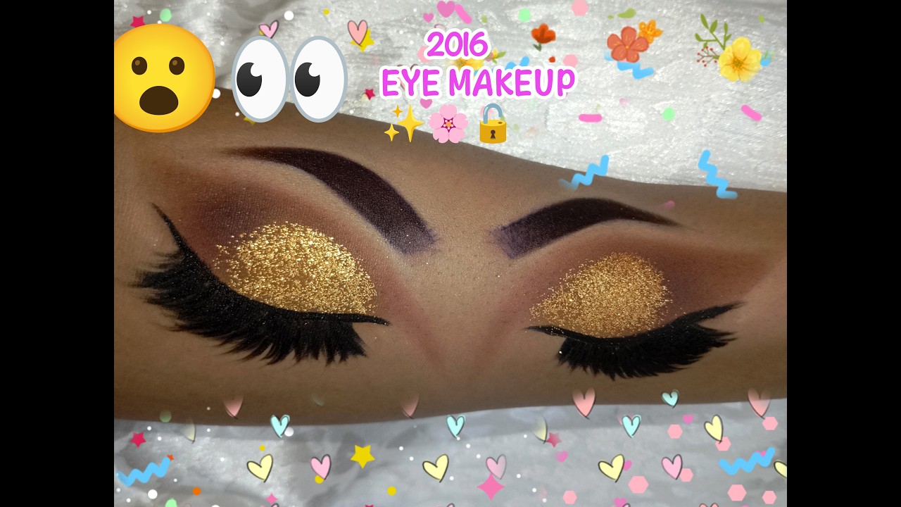 Golden Glam: Iconic 2016 Cut-Crease Arm Art Eye Makeup.🌸✨