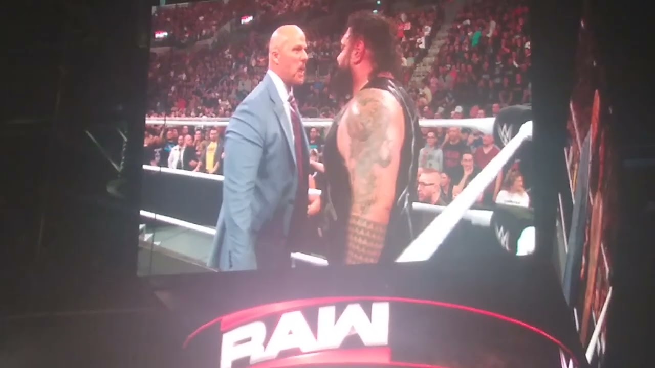 WWE RAW Düsseldorf - Bron Breakker puts his hands on Adam Pierce 
