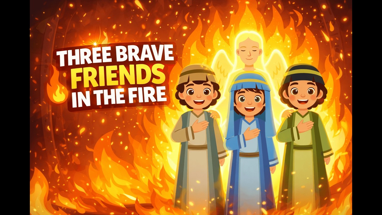 Three Brave Friends in the Fire 🔥 | Shadrach Meshach & Abednego Song for Kids | Bible Story Song
