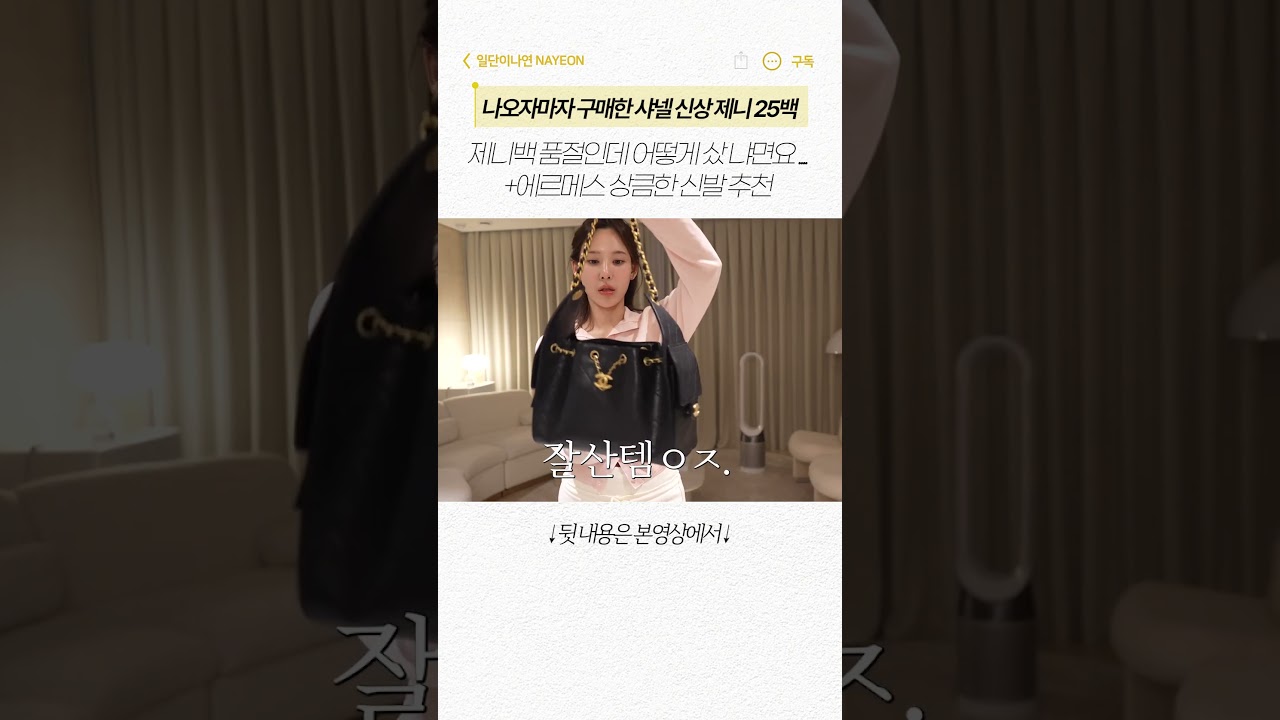나오자마자 구매한 샤넬 신상 제니백 리뷰 #일단이나연