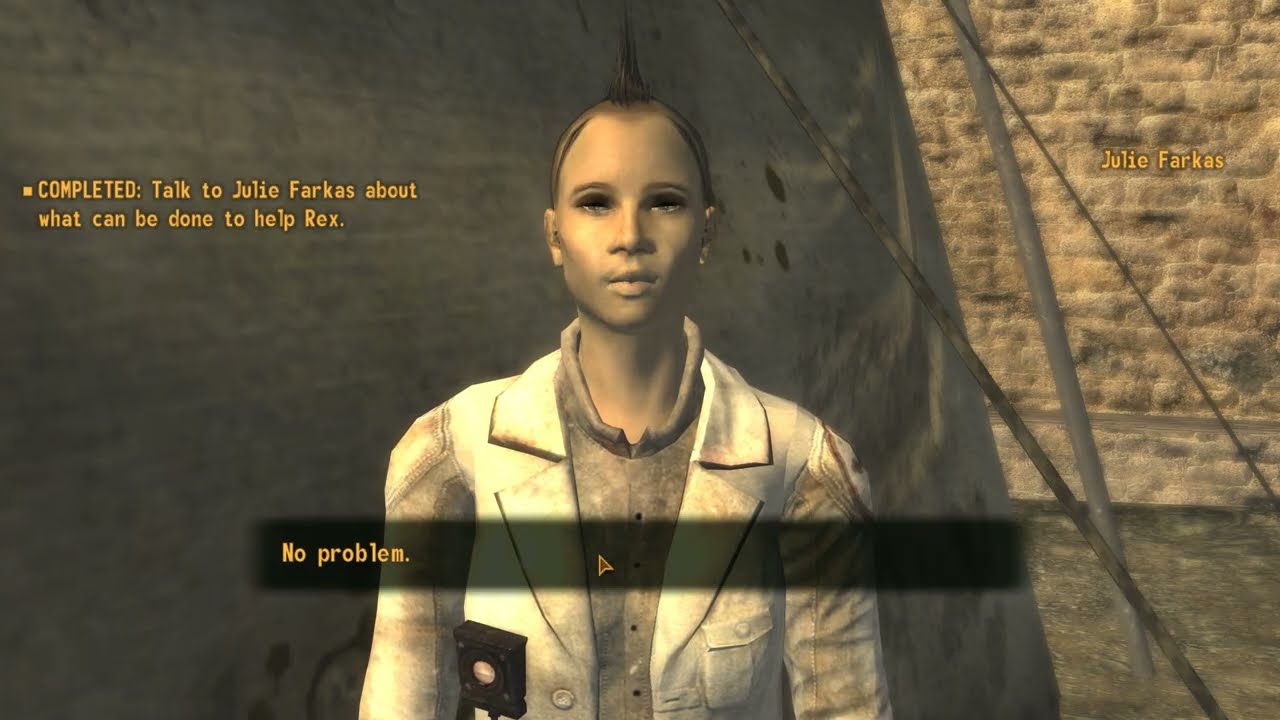 Fallout:New Vegas: Side Quest stuff/Talk to Julie Farkas about the Kings dog