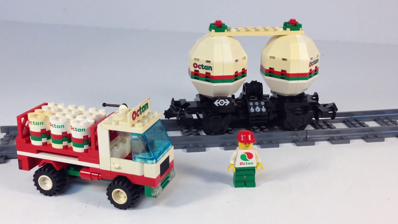 LEGO 9V Train 4537 Octan Twin Tank Rail Tanker Car from 1993