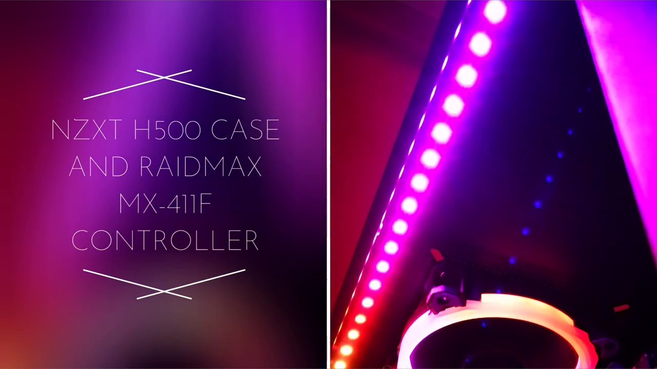 WS2812B a 5V cheap Addressable RGB LED strip on NZXT H500 case and Raidmax NV-R120FBR3