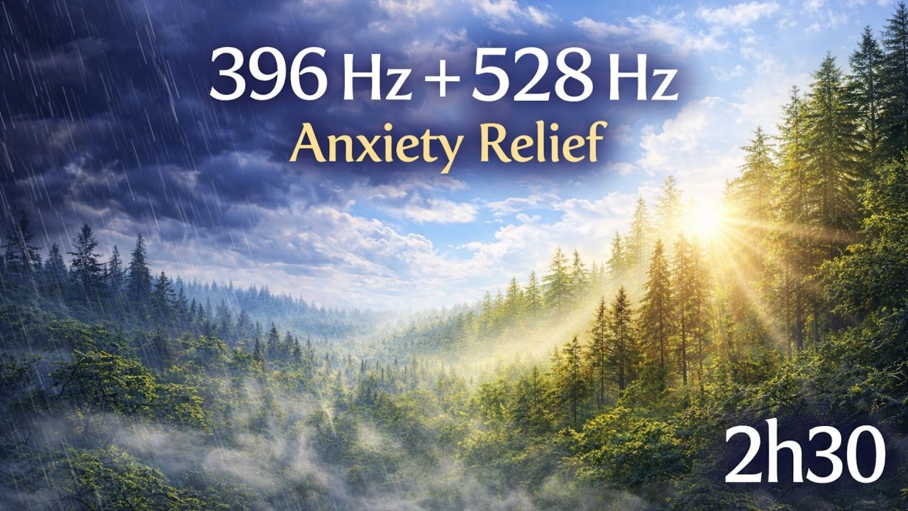Deep Anxiety Relief Frequencies 2026 | 396 Hz + 528 Hz + Delta Waves (2h30)