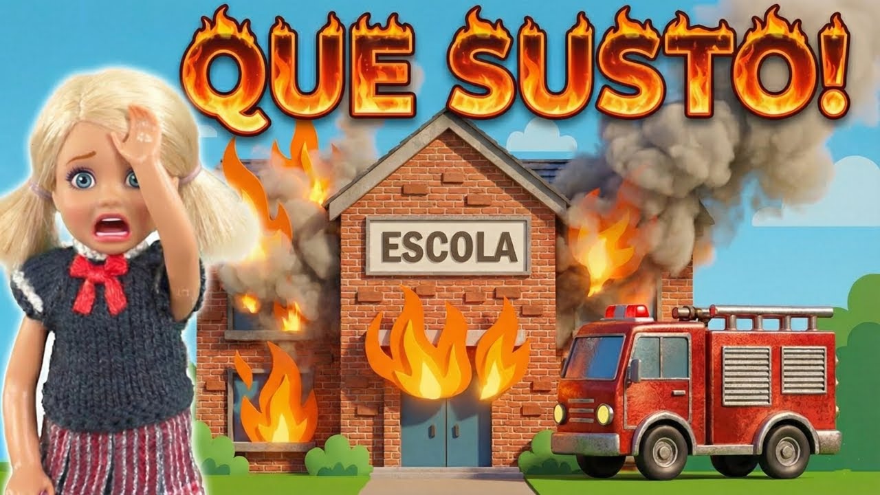 Novelinha da Barbie - A ESCOLA PEGOU FOGO!