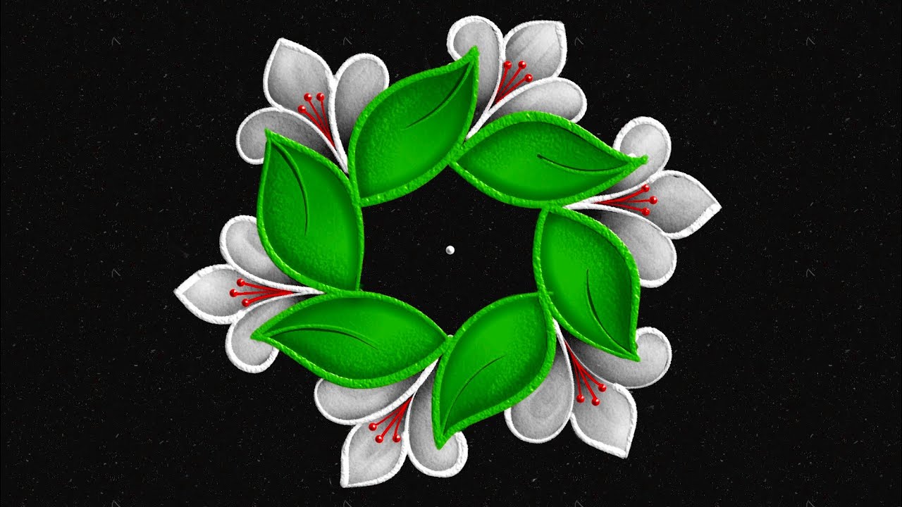 Diwali Special Flower Rangoli with 5–3 dots🌹| creative festival muggulu | Easy & Simple dots kolam