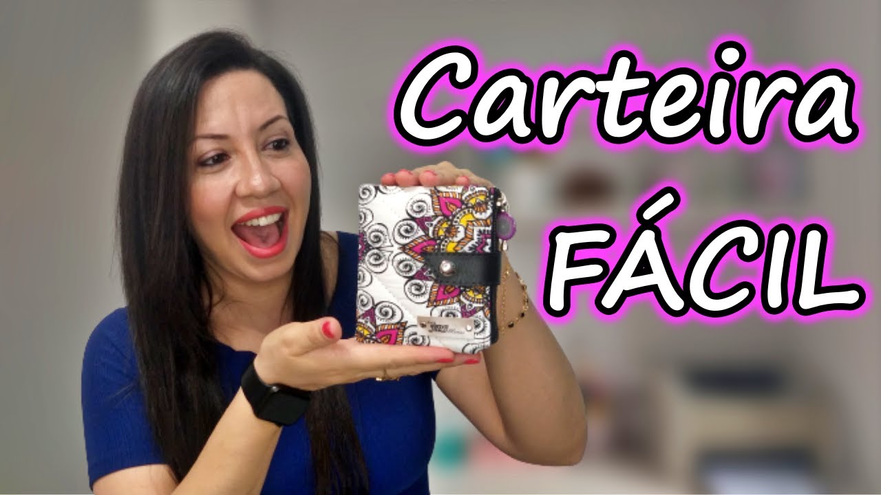 Como Fazer Carteira de Tecido - FÁCIL - Sem Viés