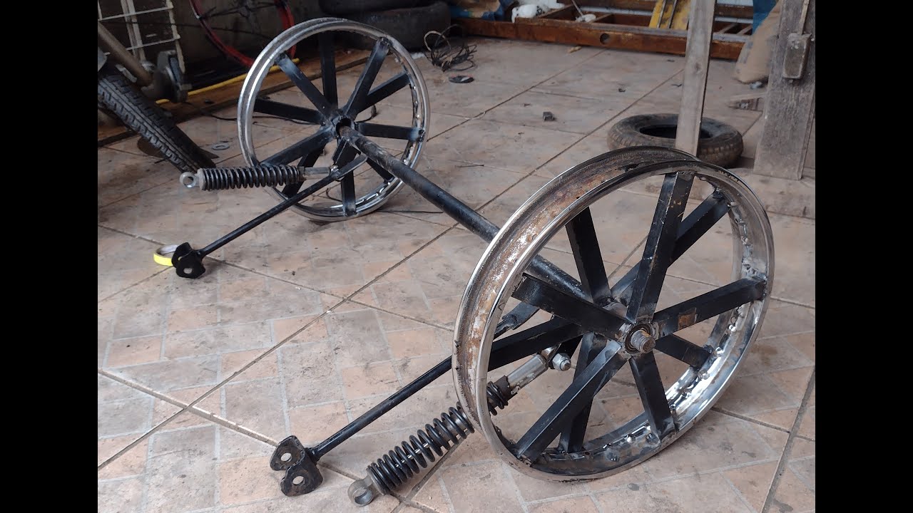 FIZ MINHA PROPRIA RODA DE CARRETINHA COM ARO DE MOTO