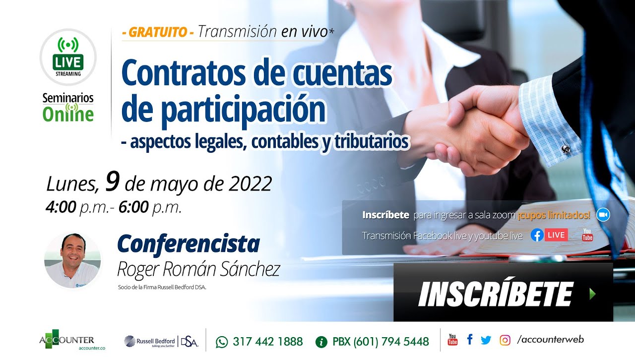 Contratos de Cuentas de Participación - Aspectos legales, Contables y Tributarios-Lunes 9 de mayo