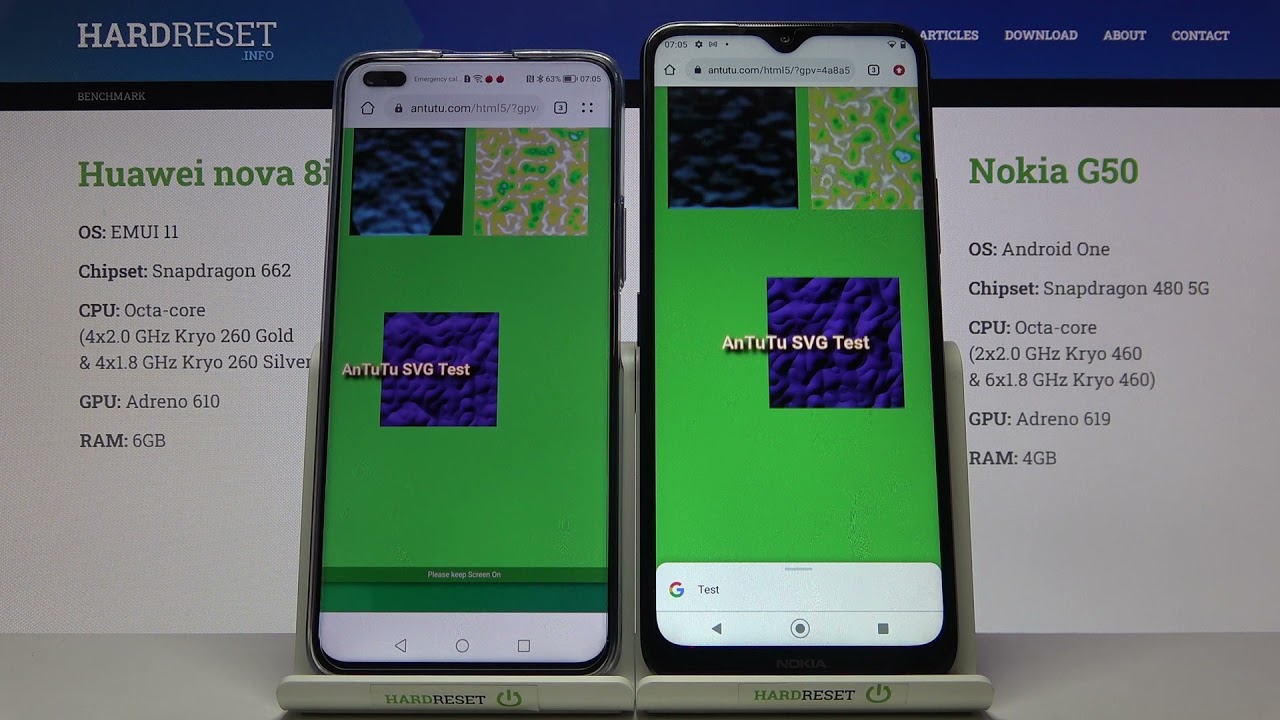 How to Run HTML5 AnTuTu Test on NOKIA G50 and HUAWEI Nova 8i