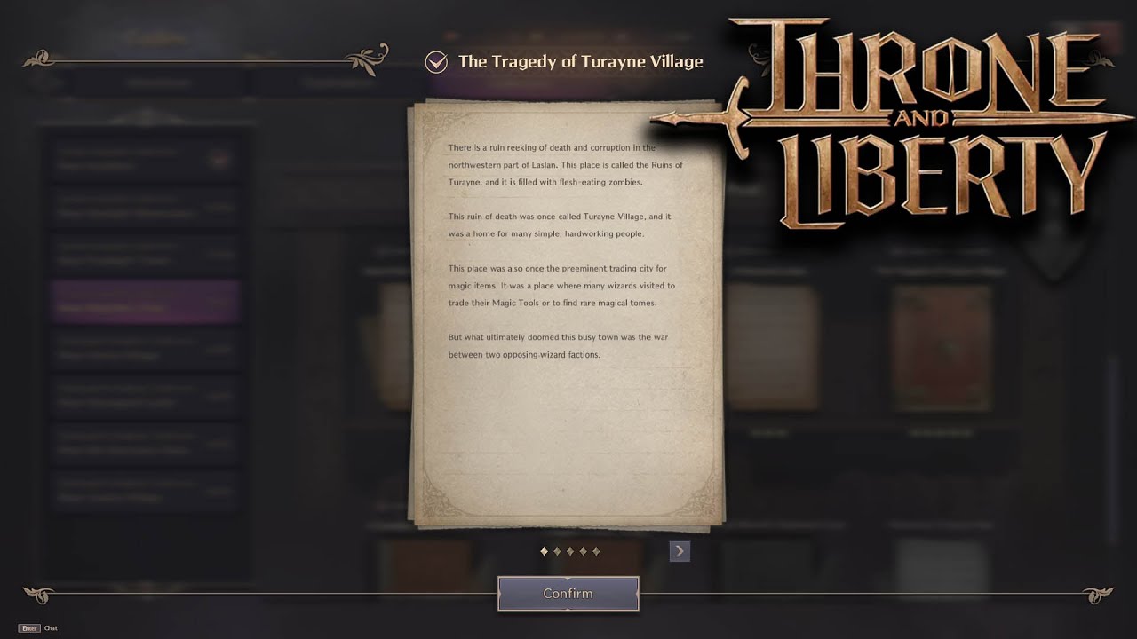 The Tragedy of Turayne Village - Near Watchers Post Collection Codex THRONE AND LIBERTY