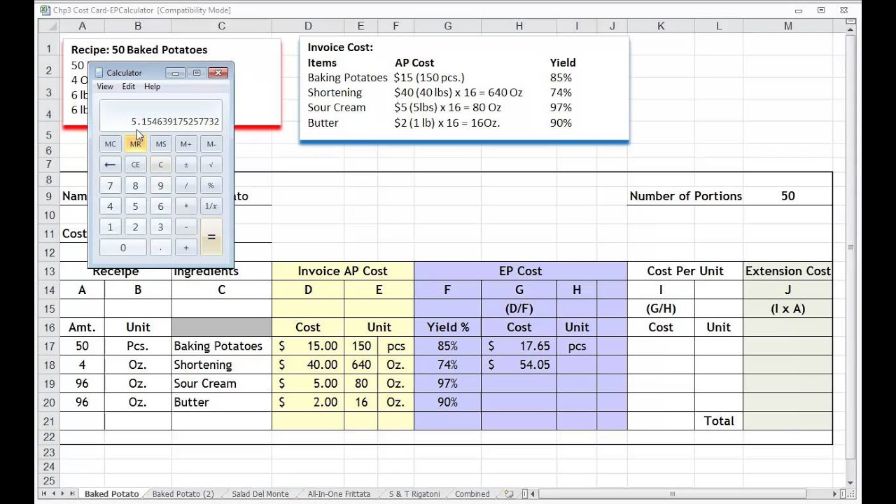How To Complete A Cost Card