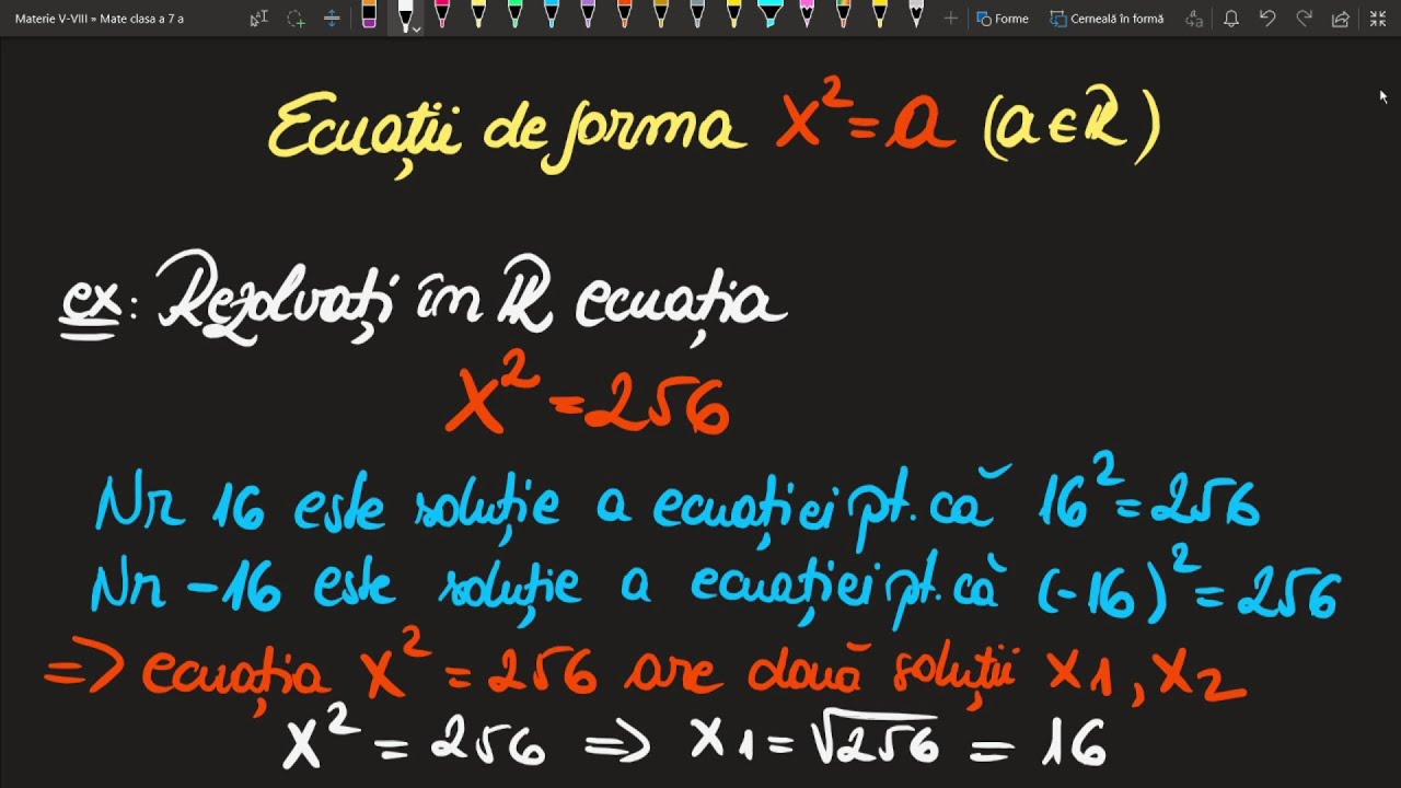 Ecuatii de forma x^2=a clasa a 7 a Exercitii  (Invata Matematica Usor - Meditatii Online)