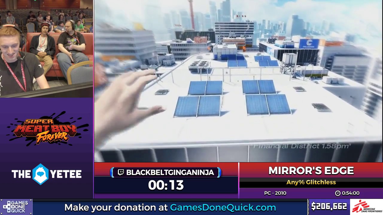 Mirror's Edge Any% Glitchless @ SGDQ 2017 by Blackbeltginganinja