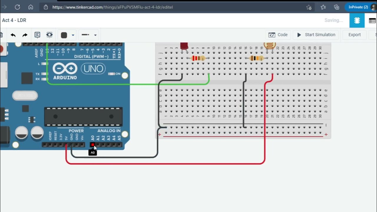 TinkerCAD Arduino Tutorial - LDR and Led