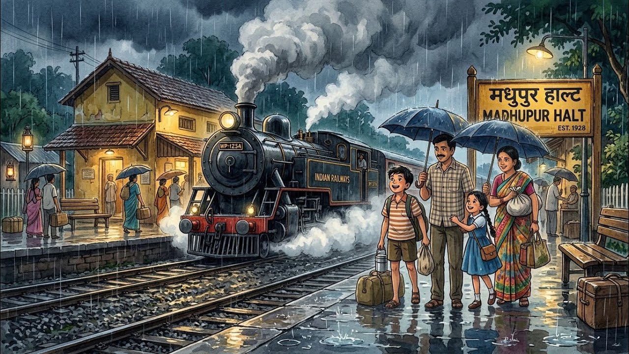 1990s Village Train Journey ❤️ | Bachpan Ki Yaadein | Mosi Ke Ghar Ka Safar | Ghibli Style Story |