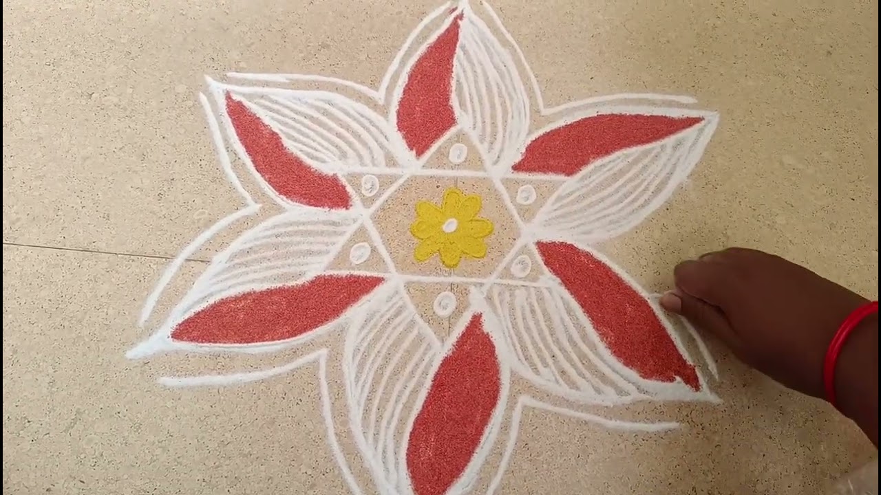 🌺Creative rangoli design 🌺#rangoli #freehandrangolis #art #indianrangoli#kolam#muggulu