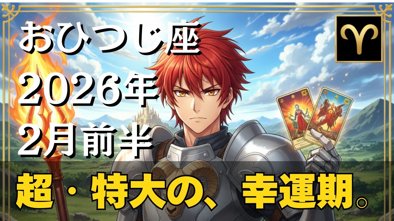 【2026年2月1〜15日おひつじ座運勢♈】2月前半は奇跡の「カップ3連発🏆️」！心の赴くままに。けれど気持ちはシビアにすると未来は拓けます🔑🚪心は熱く頭はクールに。