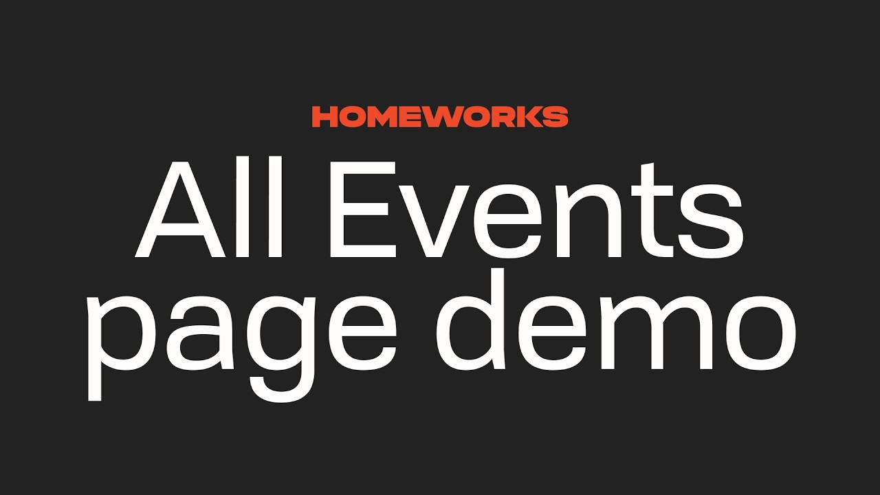 All Events Page Demo