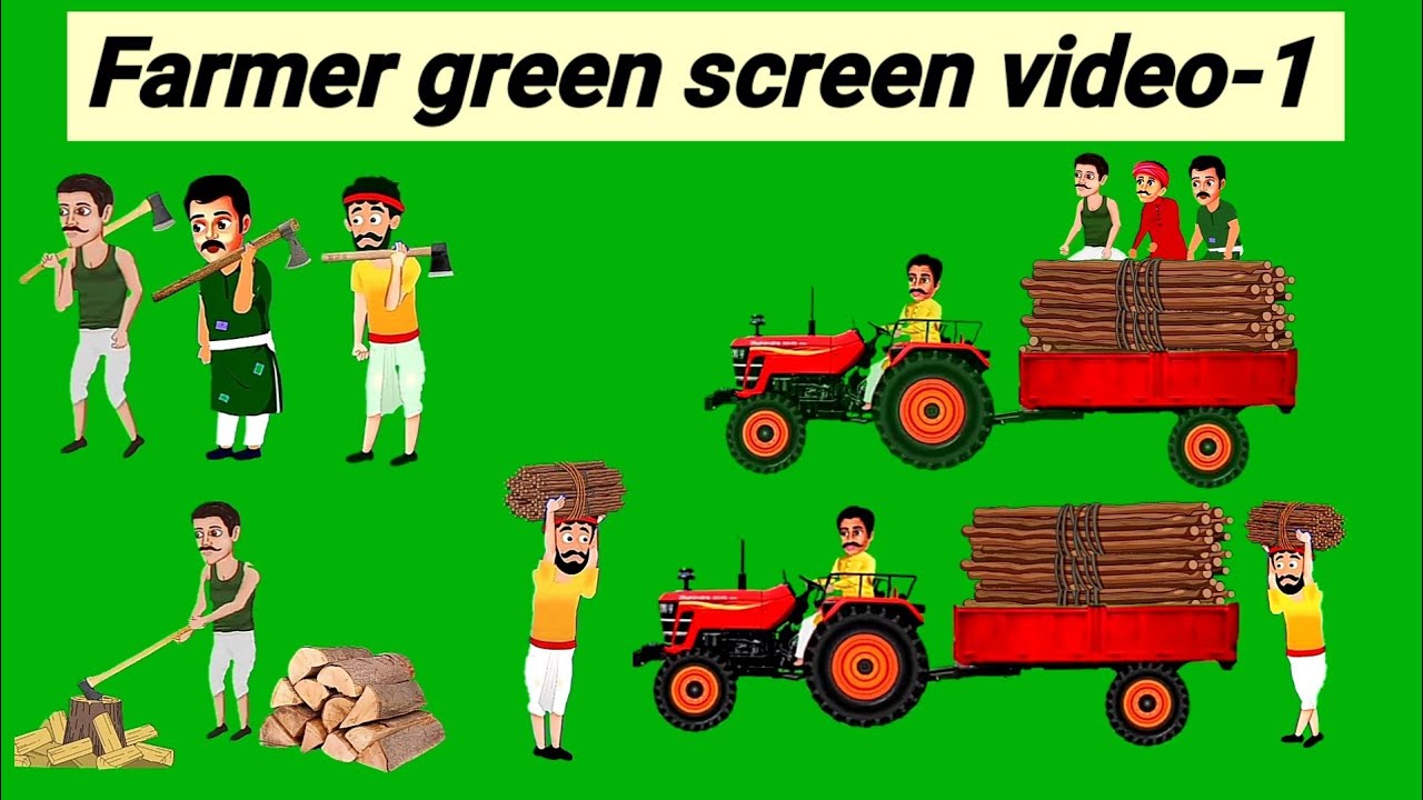 Village man New green screen character / Green screen video 