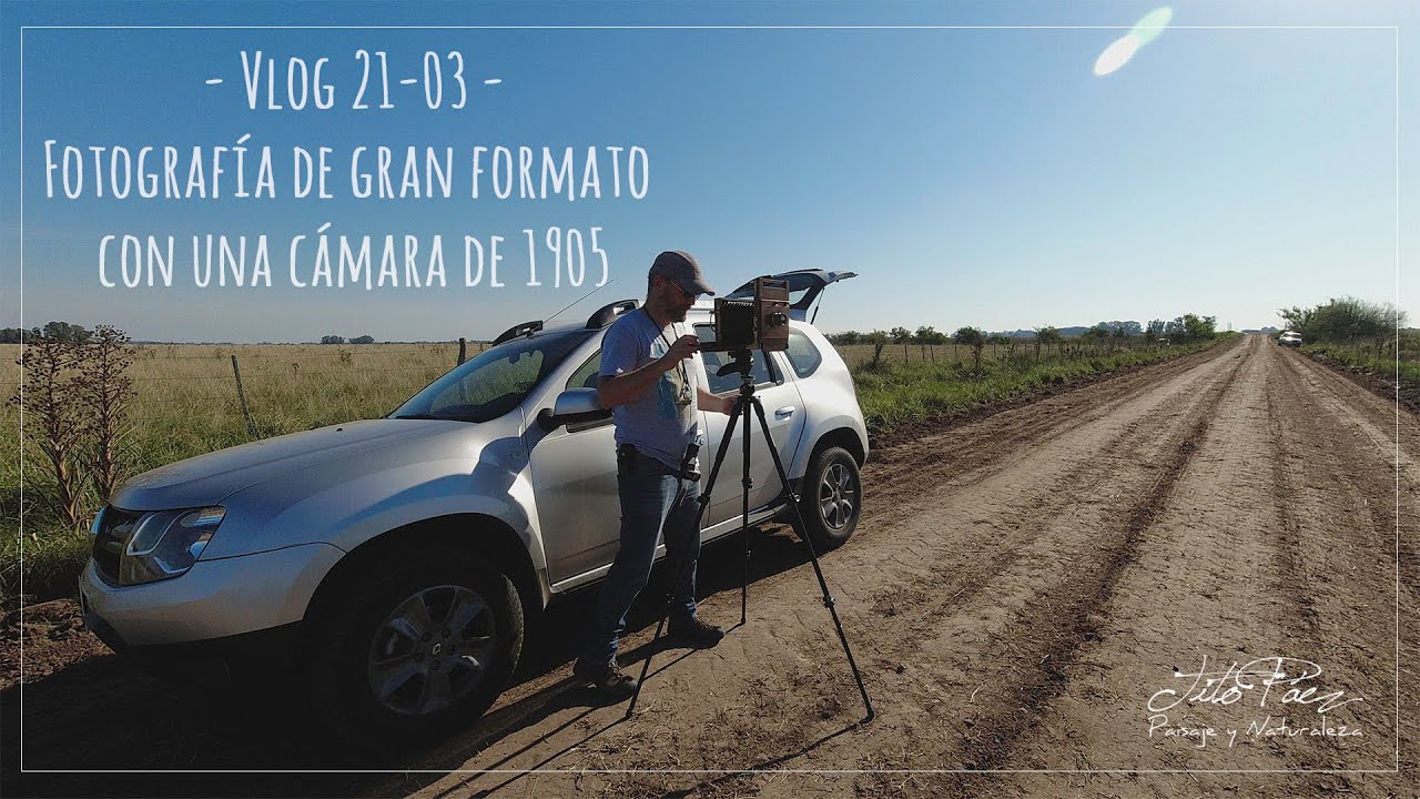 Sacando fotos con una cámara de 1905