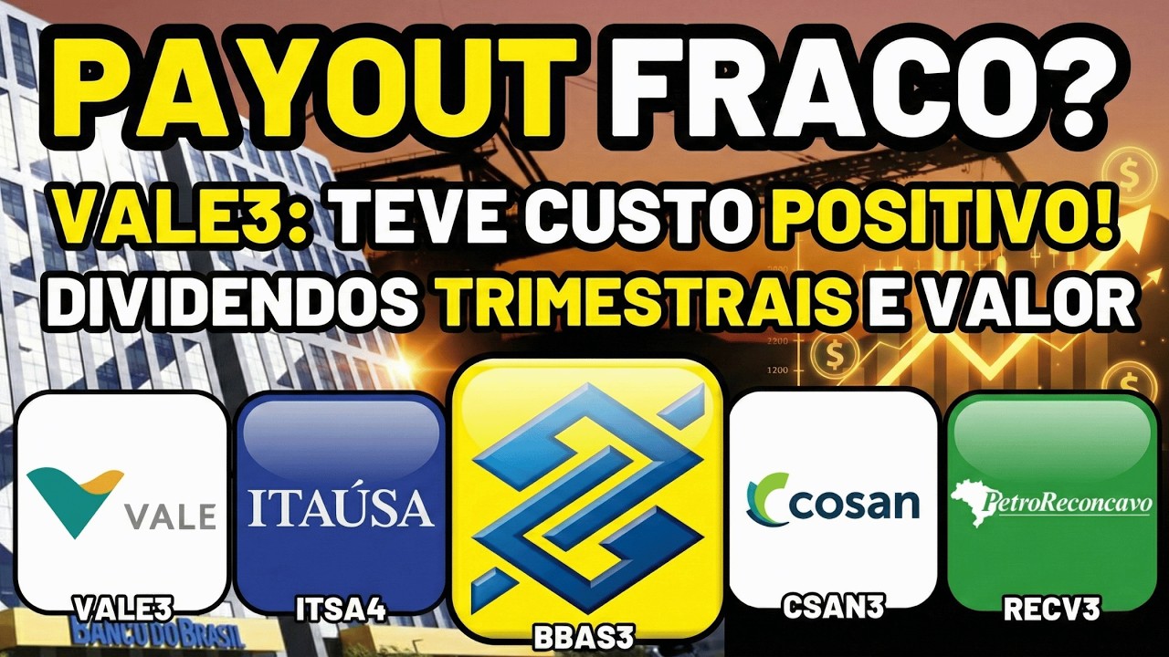 ITSA4 e BBAS3: DIVIDENDOS CONFIRMADOS! VALE3: NOVO IPO? RECV3: YIELD VAI SURPREENDER? +CSAN3/RAIZ4
