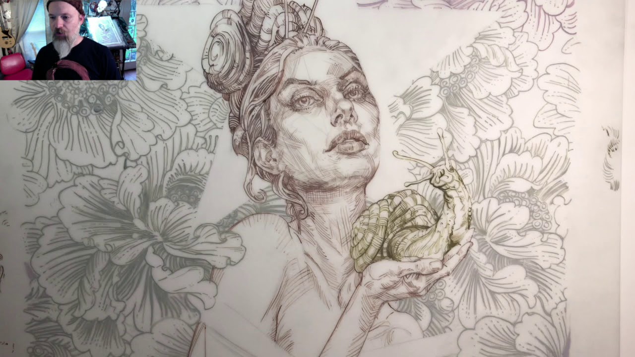 Arting out! Out Of Your Shell a painting on Duralar.