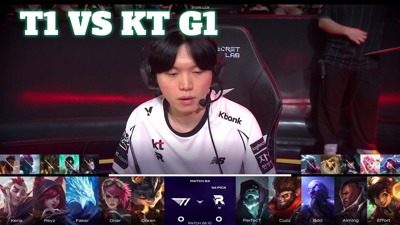T1 vs KT Game 1 | LCK 2026 Rounds 1-2 Week 9 Day 2 | T1 vs KT Rolster G1