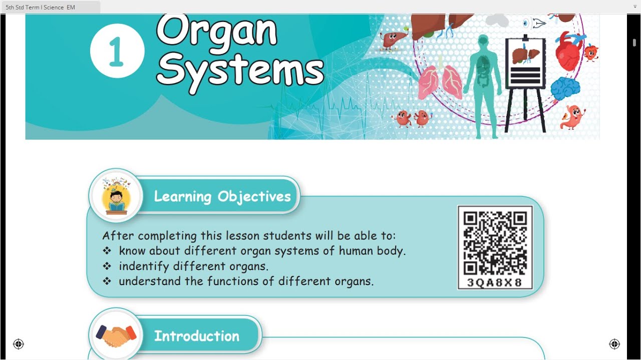 ORGAN SYSTEMS - Part 1 - UNIT 1  - TERM 1  - SCIENCE - 5TH STD - ENGLISH  MEDIUM