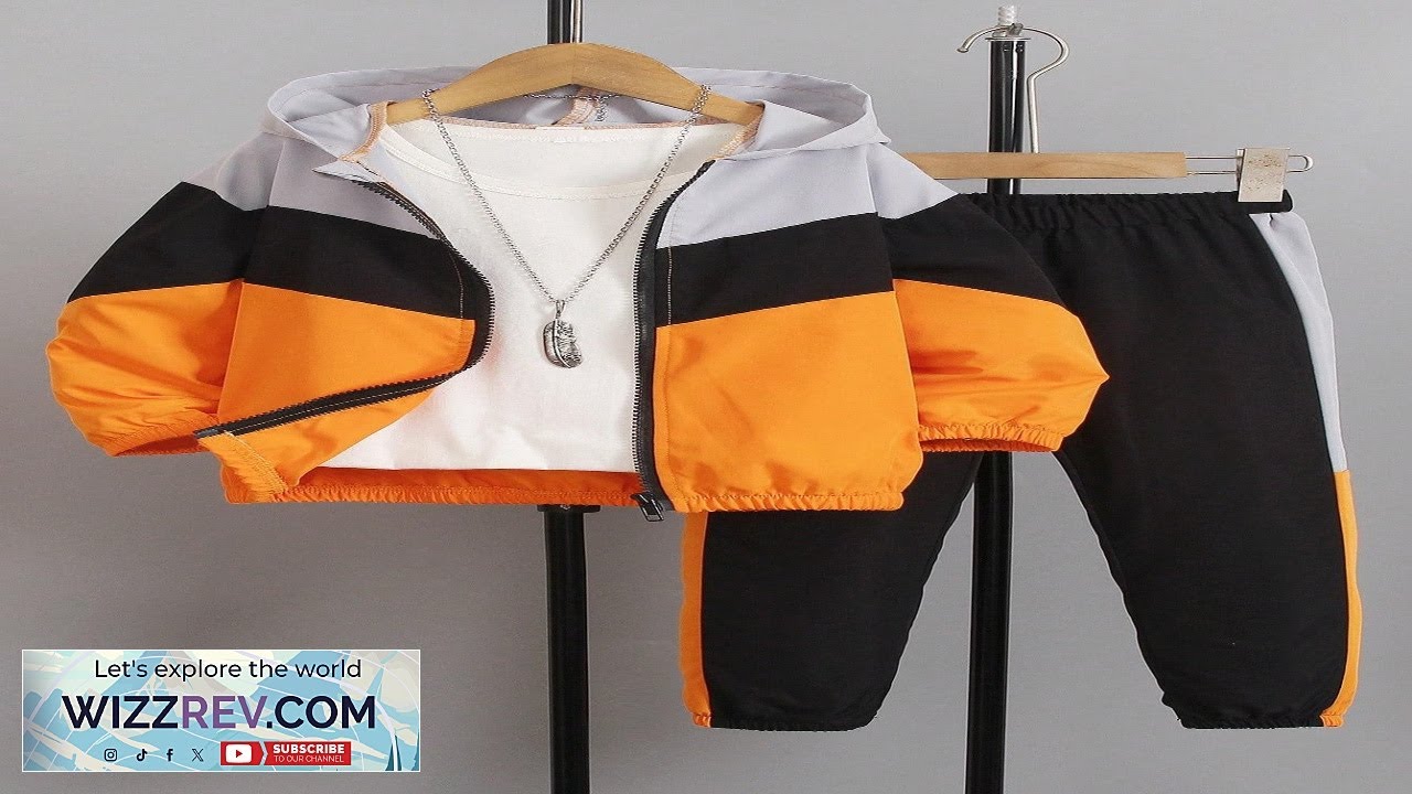 2pcs/Set Young Boy Casual Color Block Hoodie & Sweatpants Sports Outfit Autumn Review