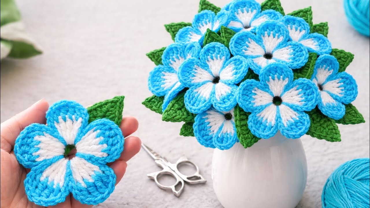 CROCHET TUTORIAL : Flor tejida muy f&aacute;cil | Flor a crochet paso a paso | crochet flower