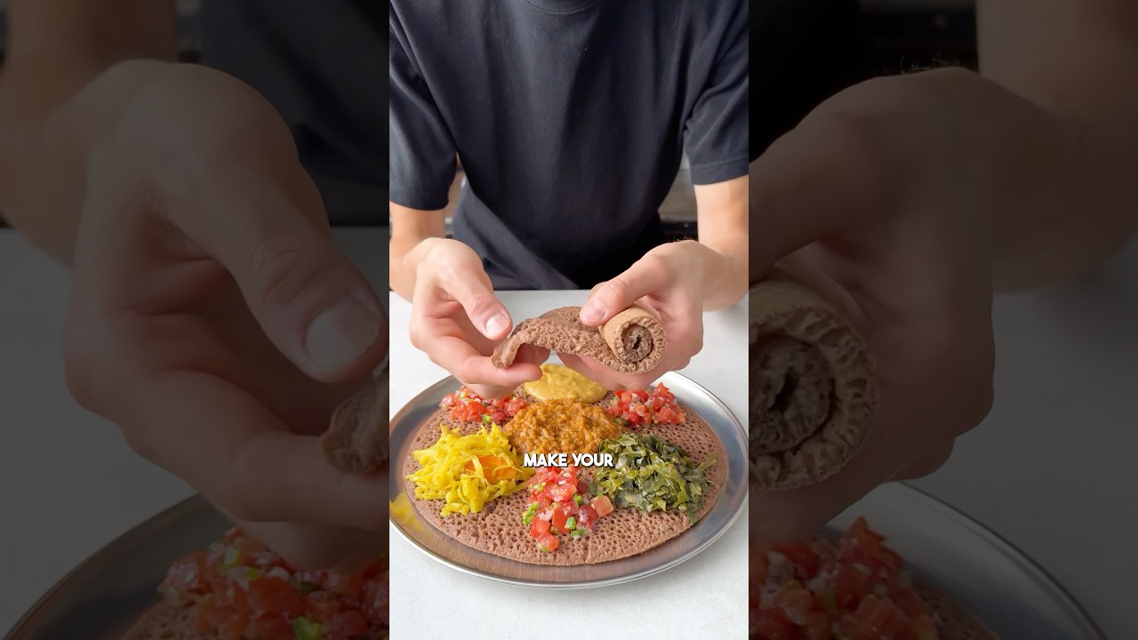 Ethiopia&rsquo;s Spongy Flatbread Blew My Mind 🇪🇹 Injera #shorts
