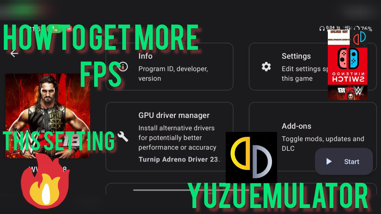 YUZU EMULATOR ANDROID BEST SETTING FOR WWE 2K18 NINTENDO SWITCH GAMES ON ANDROID 